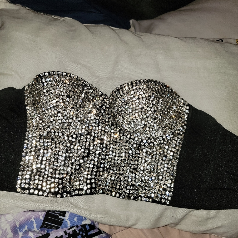 Small Strapless Sparkly Bustier Top